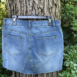 NWT Highway Premium Denim Jeans Cutoff Frayed Hem Mini Pencil Skirt 5/6
